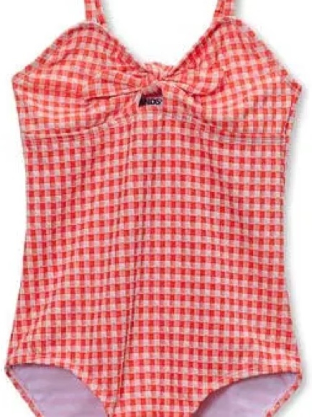 NWOT Girls' Orange Gingham One-Piece Swimsuit